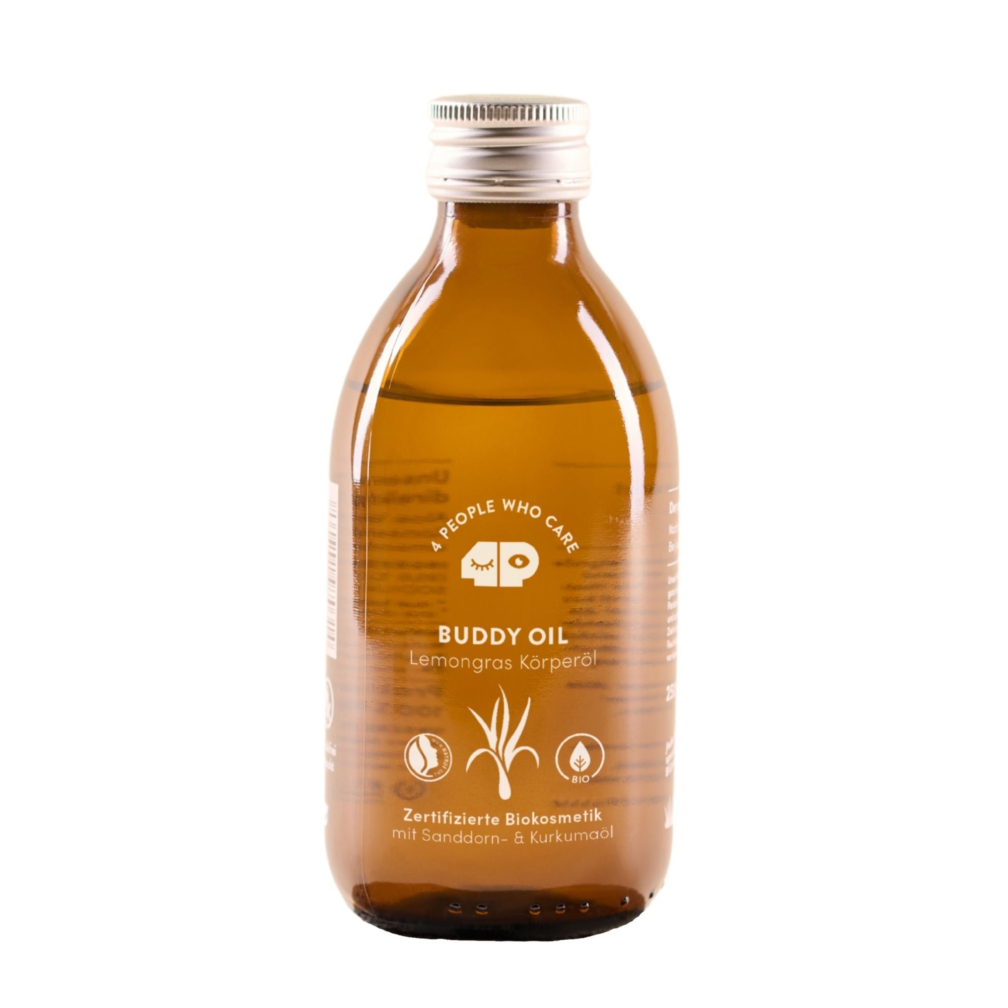 Körperöl mit Sanddorn und Lemongras Duft, vegan und bio - 250ml