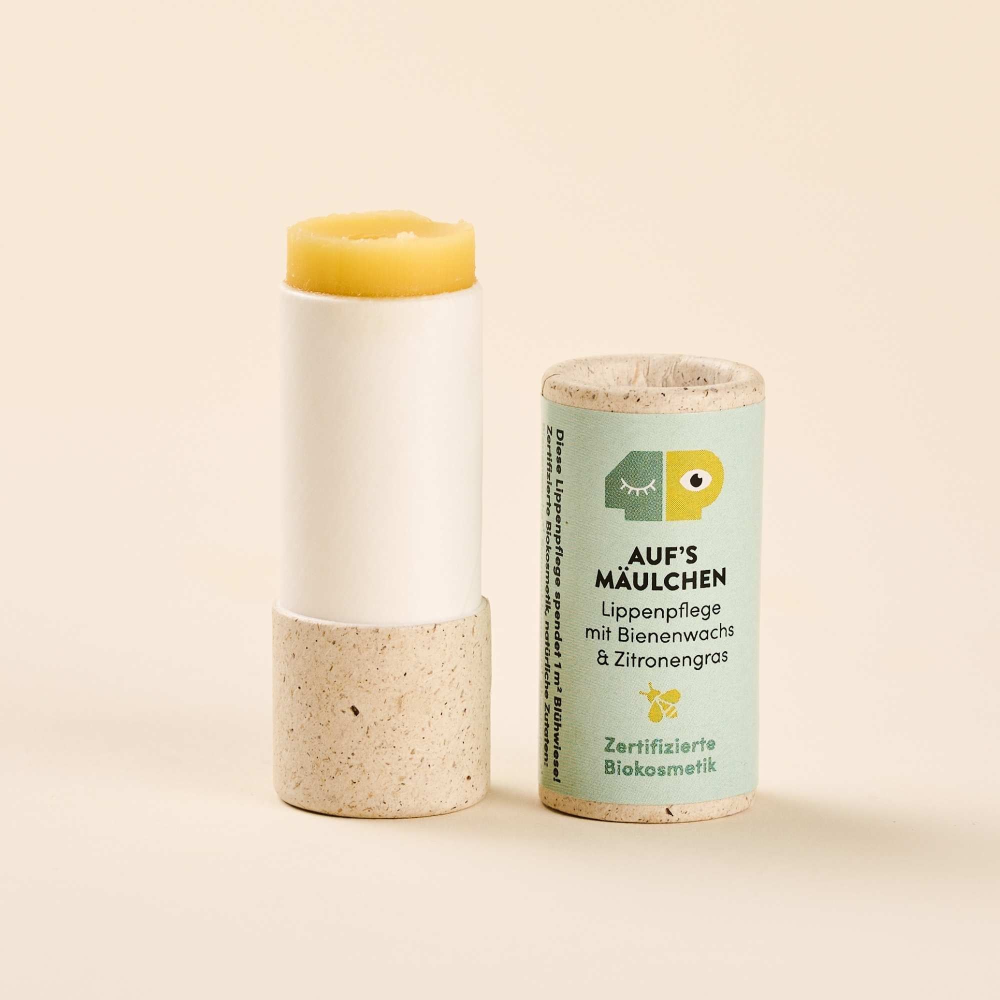 Lippenpflege mit Bienenwachs und Zitronengras, bio & plastikfrei - 10g