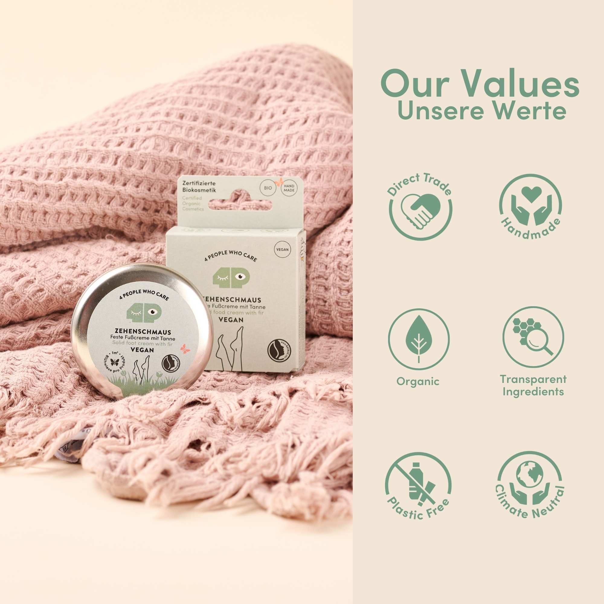 Vegane Fußcreme Zehenschmaus - Mini - Naturkosmetik als Travelsize